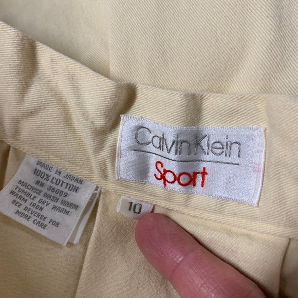Vintage Calvin Klein Sport 1980s Cream Long Pleated Skirt Size 10 - Picture 6 of 11